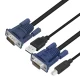 USB VGA SVGA (HDB) KVM Male Keyboard Laptop PC Monitor Cable for USB KVM Switch (For S-KVM-0104USB)